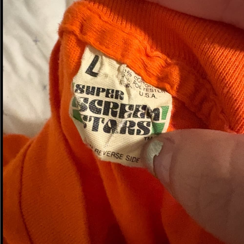 Screen Stars Orange Short Sleeve Tee Vibrant Cotton Crew - Thumbnail 2