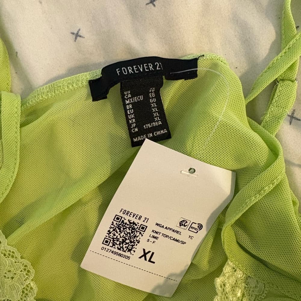 Lime Green Sheer Women's Top - Thumbnail 2