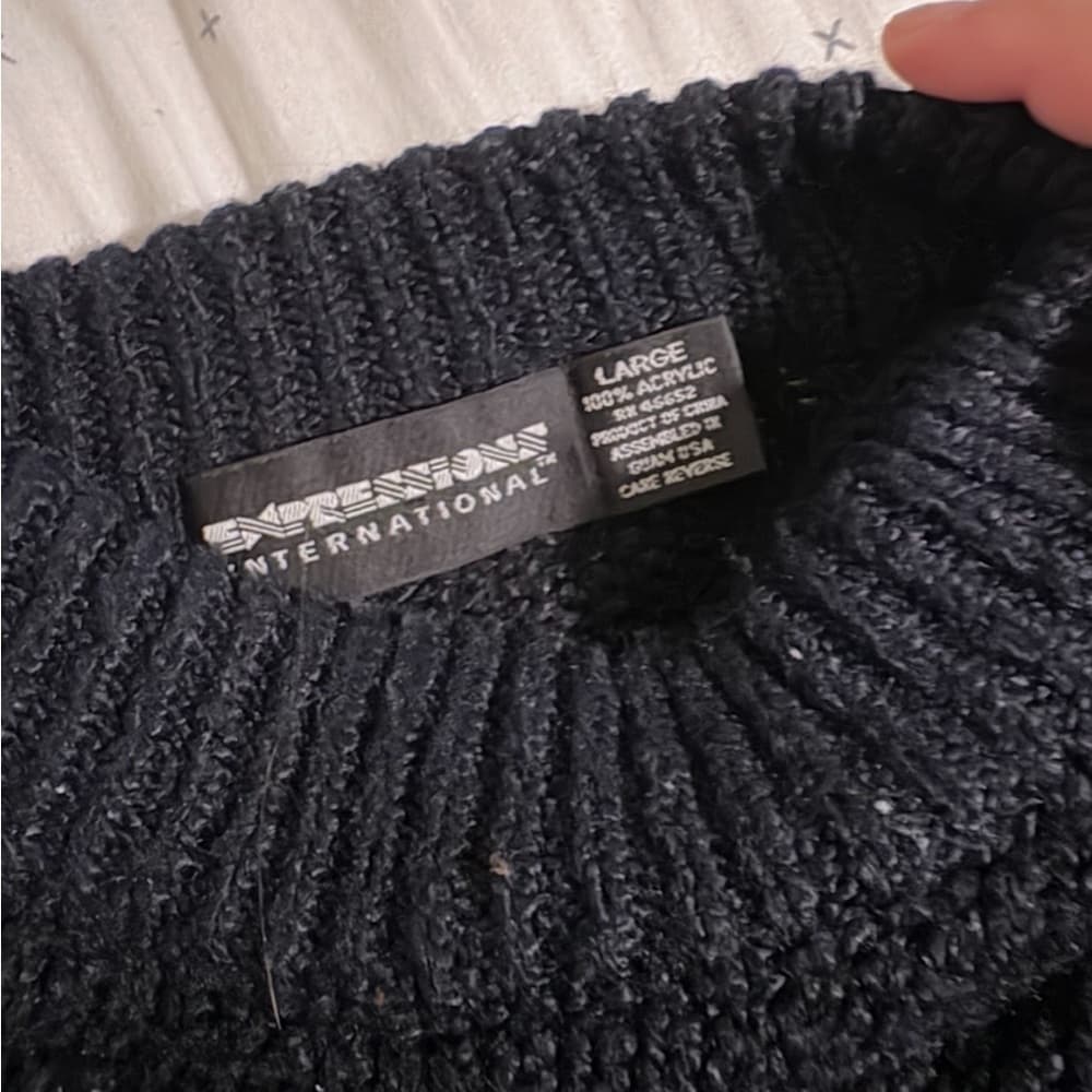 Vintage grandpa Black Patterned Sweater - Thumbnail 2