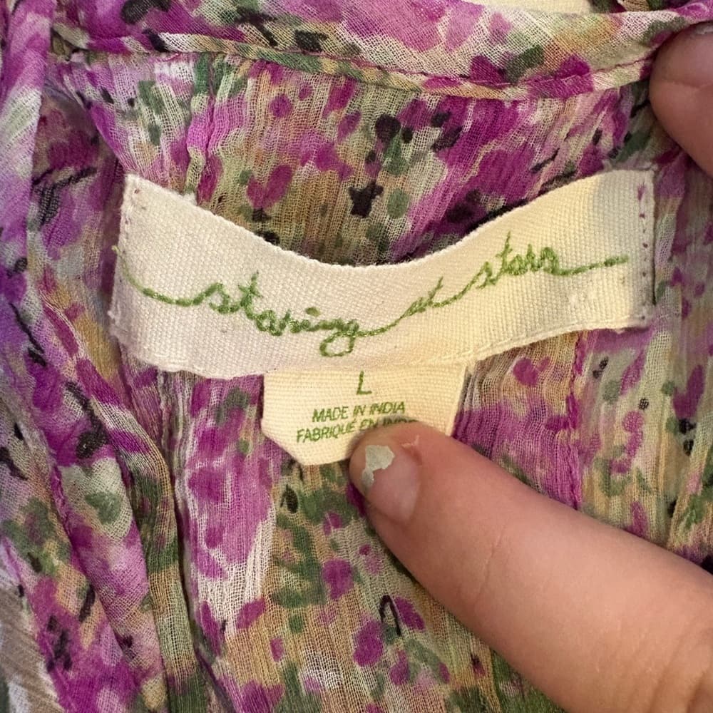Staring at Stars Sheer Floral Asymmetrical Wrap Camisole - Thumbnail 2