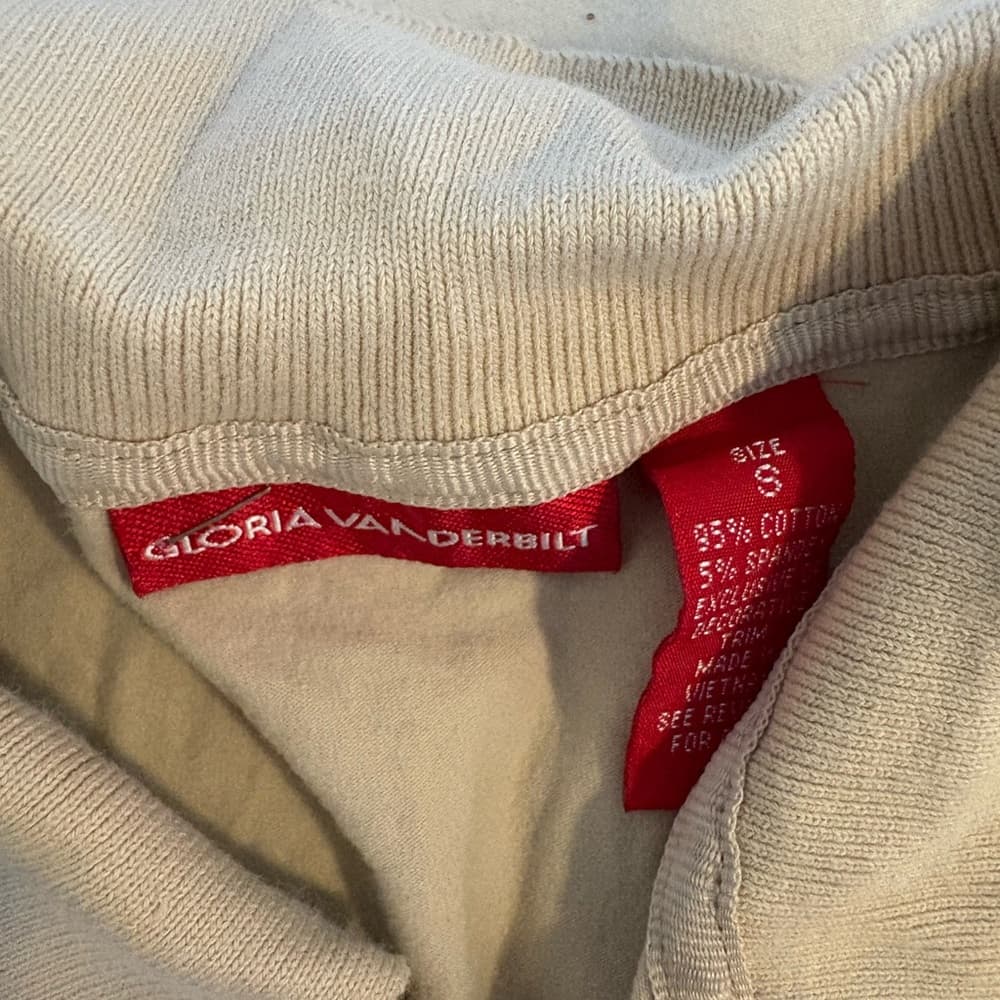 Gloria Vanderbilt Beige Knit Y2K floral Top - Thumbnail 2
