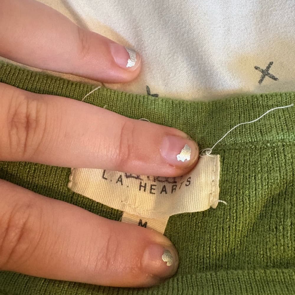 La Hearts Olive Green Knit Top - Thumbnail 2
