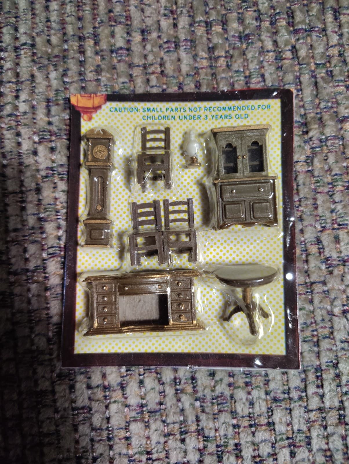 Vintage Mini Dollhouse Furniture - 8pc Set - 1:48 Scale Five Dif Sets You Choos - Thumbnail 3