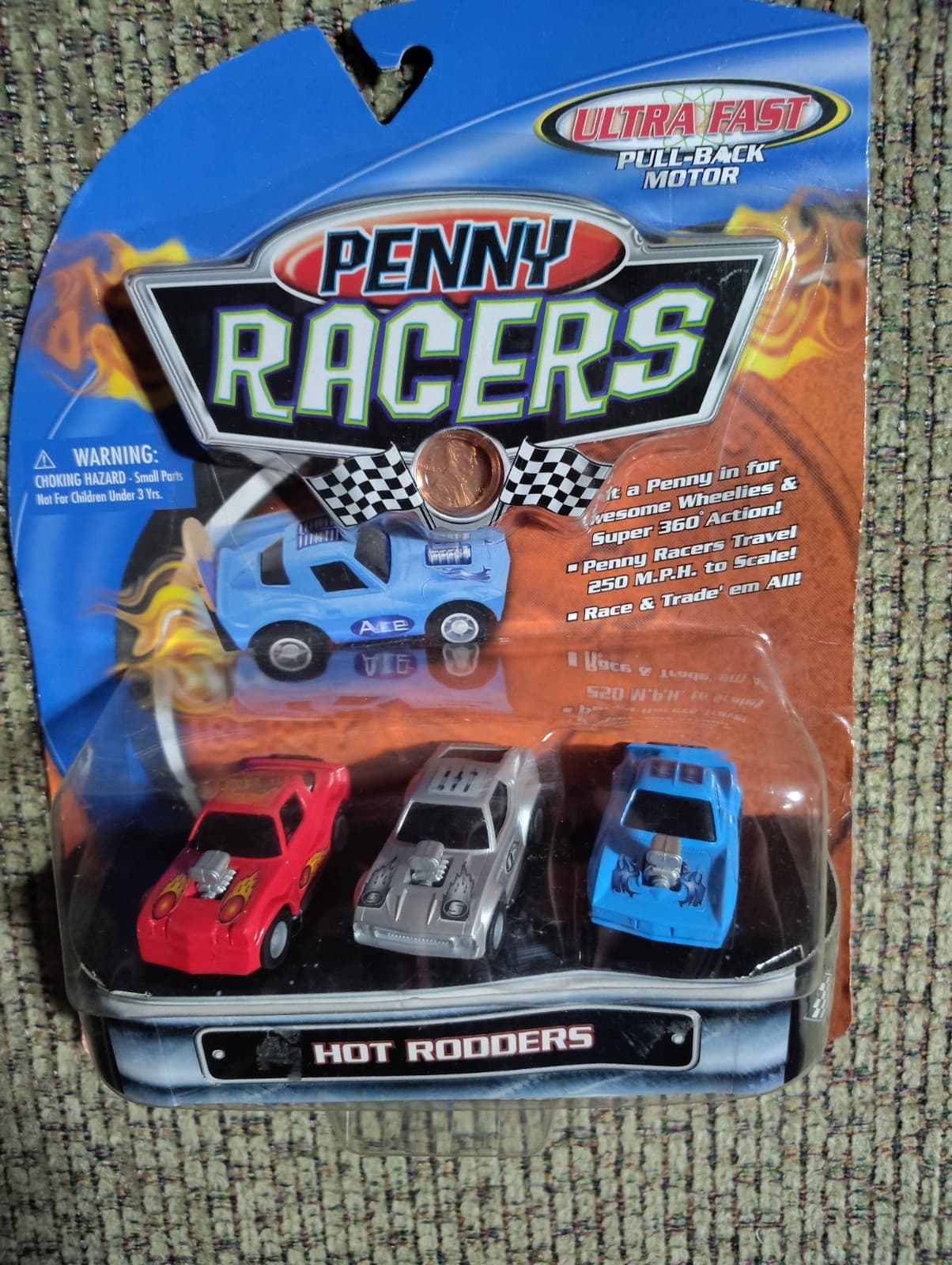 Penny Racers Hot Rodders Series 1 Pull Back Toy Car 3 Pack Vtg 2002 New - Thumbnail 2