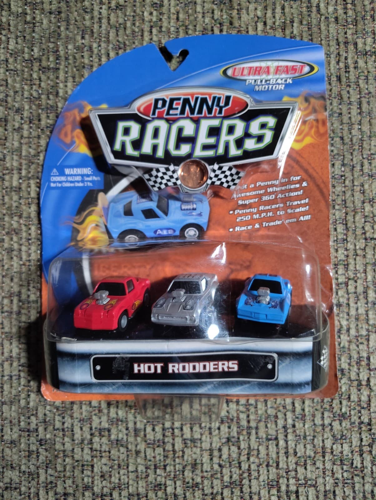 Penny Racers Hot Rodders Series 1 Pull Back Toy Car 3 Pack Vtg 2002 New