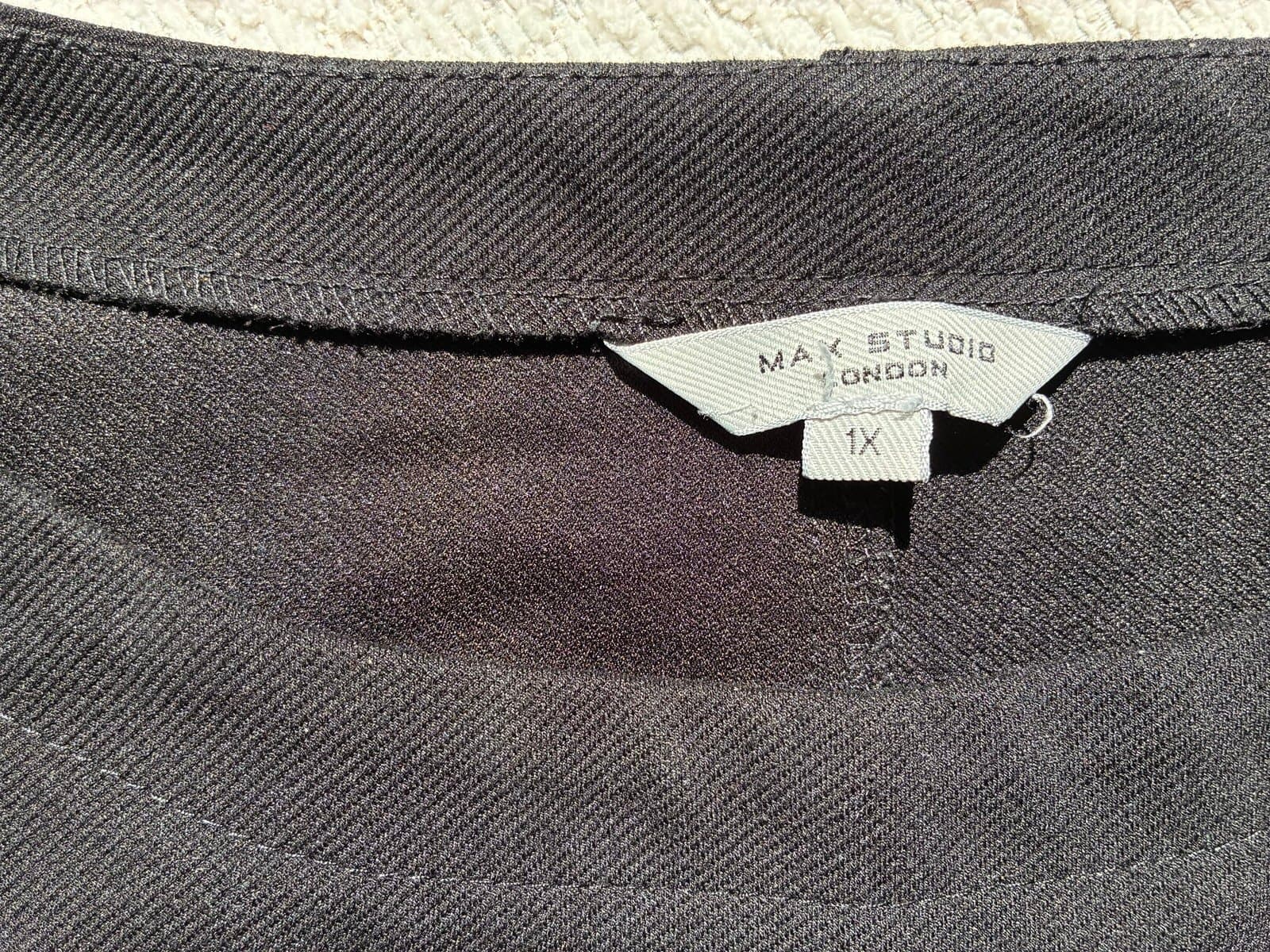 Max Studio London Black Boxy Short Sleeve Top Women’s 1X Minimalist Oversized - Thumbnail 2
