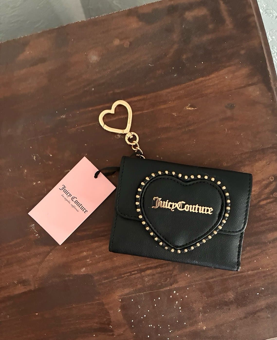 NEW Juicy Couture Heart Studded Bifold Wallet w/ Keychain – NWT - Thumbnail 2