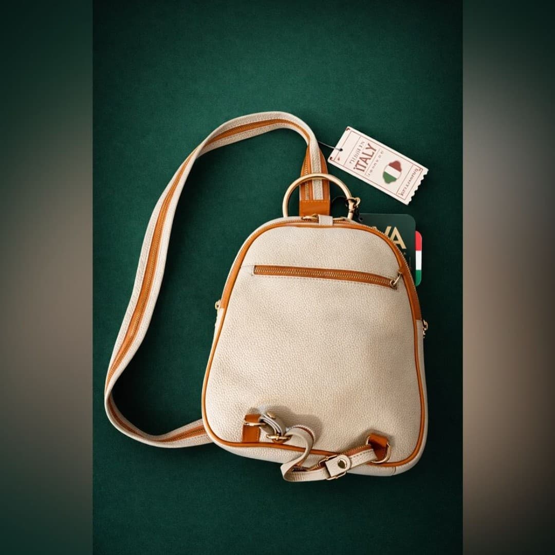 Valentina Genuine Italian Leather Crossbody Backpack— NWT - Thumbnail 2
