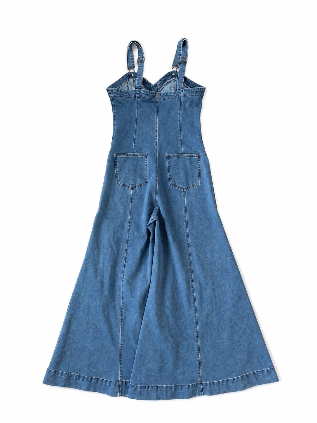 Boutique Soft Denim Wide-Leg Jumpsuit – Size Medium - Thumbnail 2