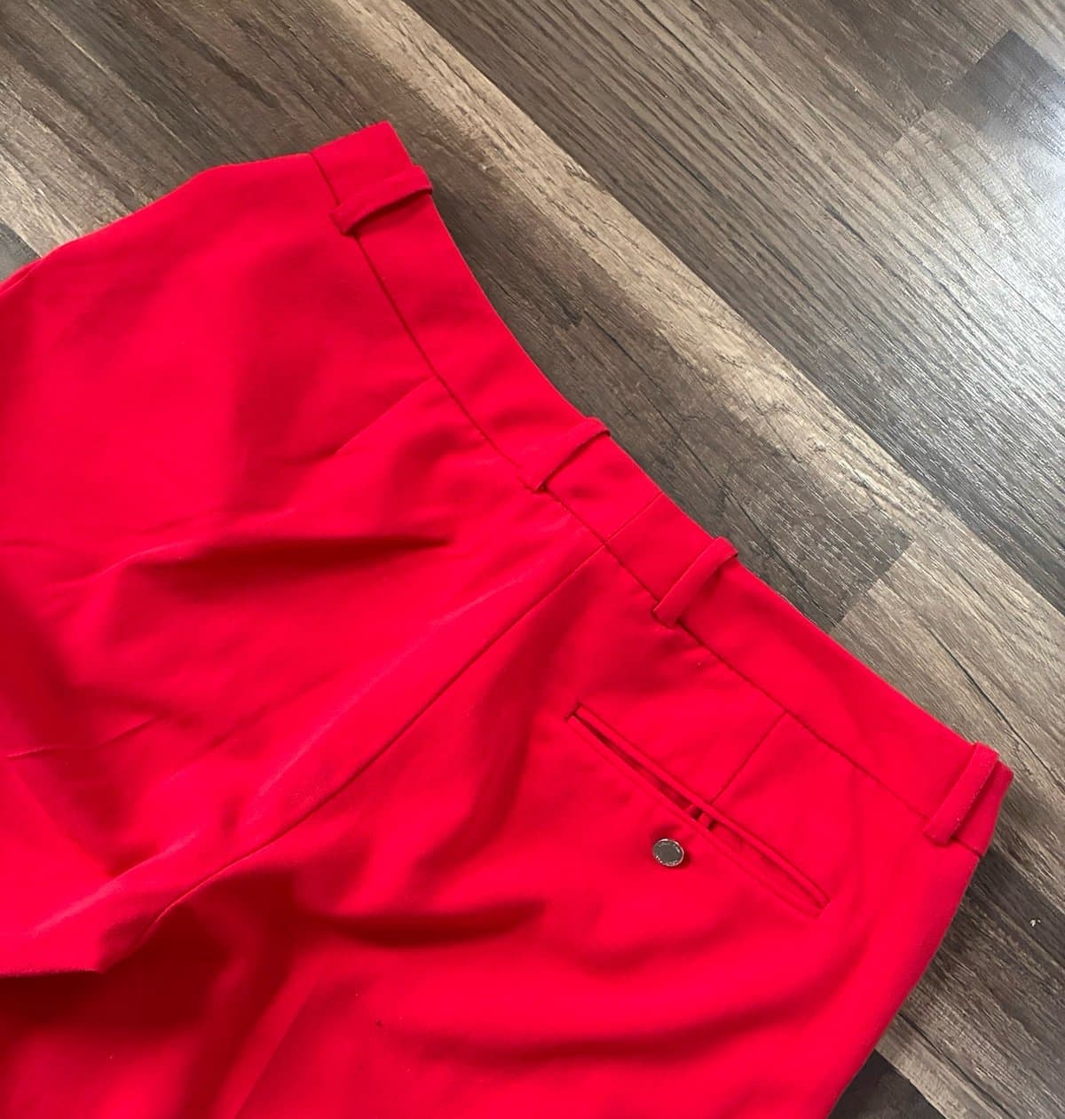 Calvin Klein Women’s Red Career Dress Pants Size 4 Straight Leg Stretch Office - Thumbnail 2