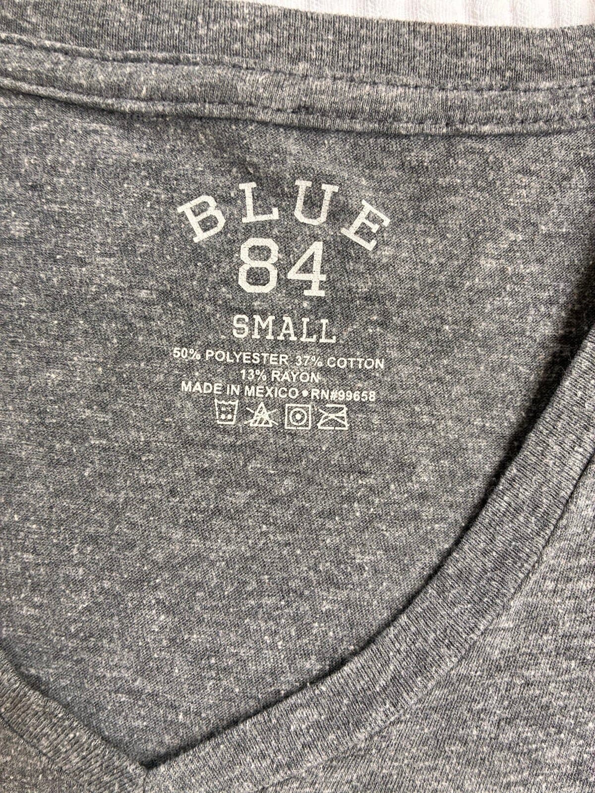 WVU West Virginia Mountaineers Blue 84 Women’s V-Neck T-Shirt Size Small Gray - Thumbnail 2