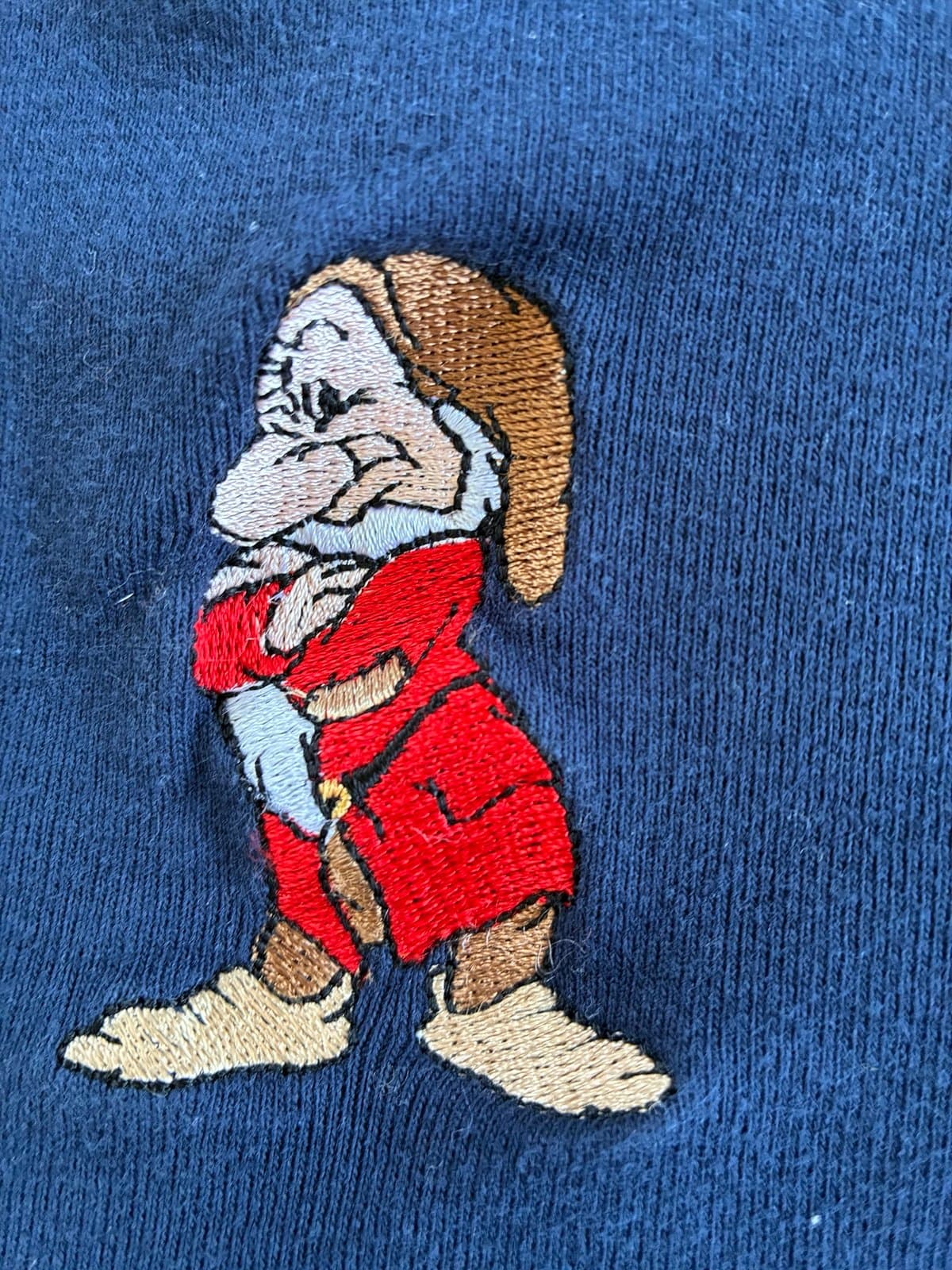 Disney Direct Grumpy Long Sleeve Henley Shirt Navy and Red Plaid – Size Small - Thumbnail 2