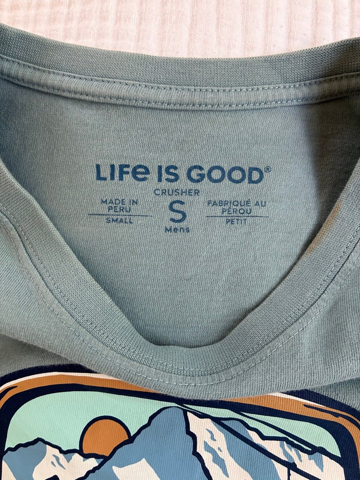 Life Is Good Men’s Small Long Sleeve Crusher Tee Blue Mountain Goggles Graphic S - Thumbnail 3