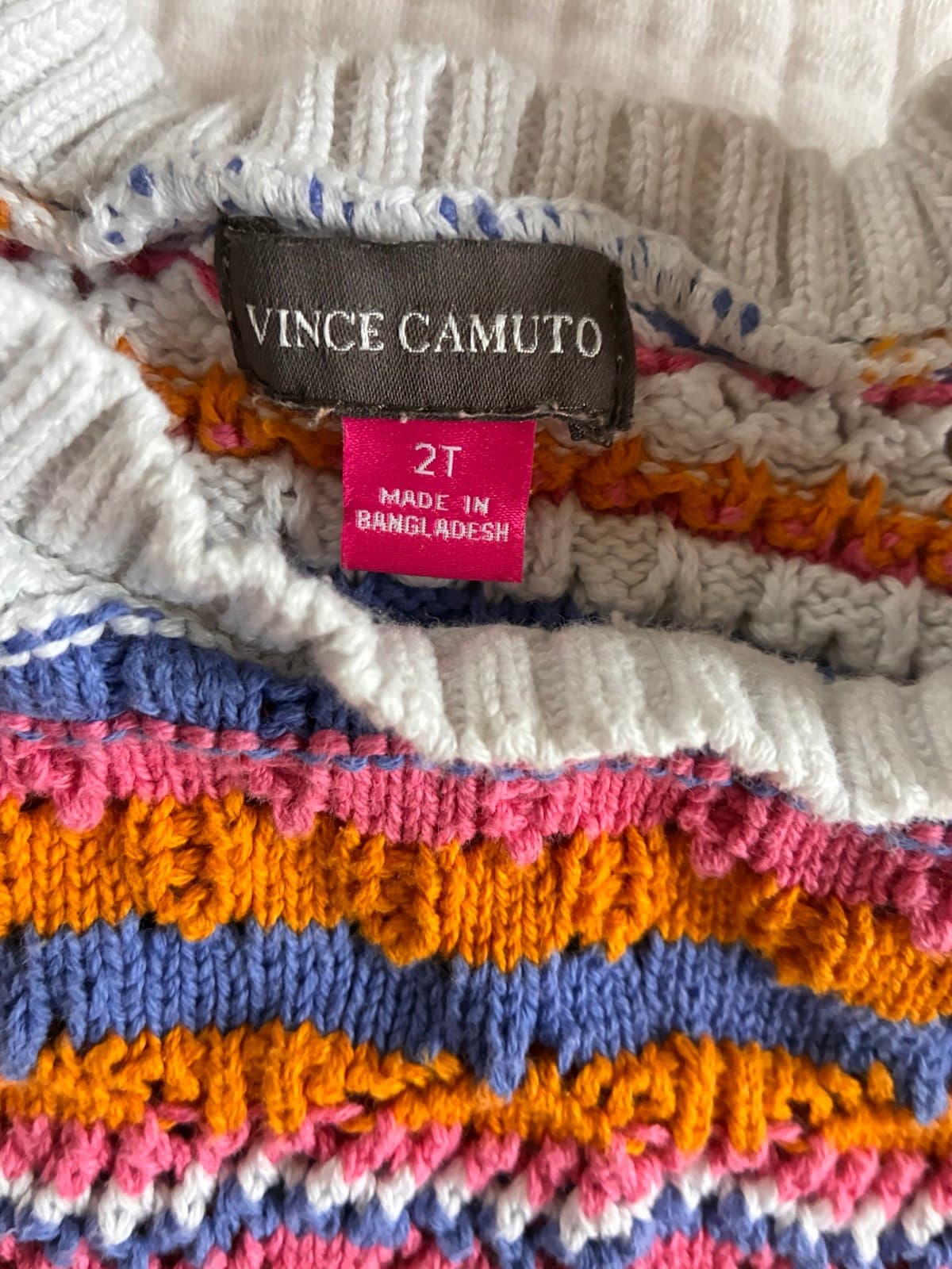 Vince Camuto Toddler 2T Knit Two-Piece Set Colorful Boho Sweater Tank & Skirt - Thumbnail 2