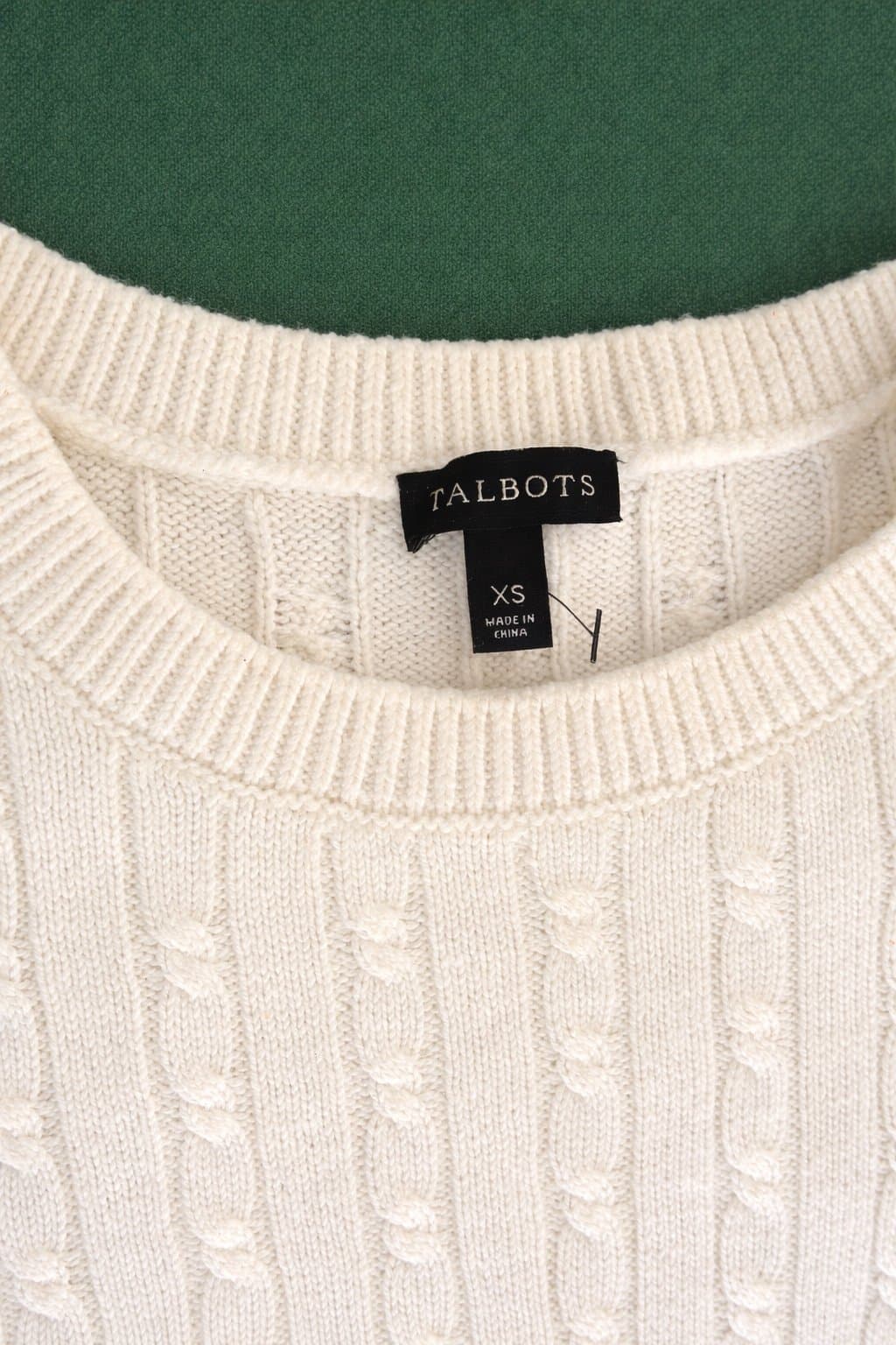 Talbots Cream Cable Knit Sweater – XS – Classic Preppy Knit - Thumbnail 2