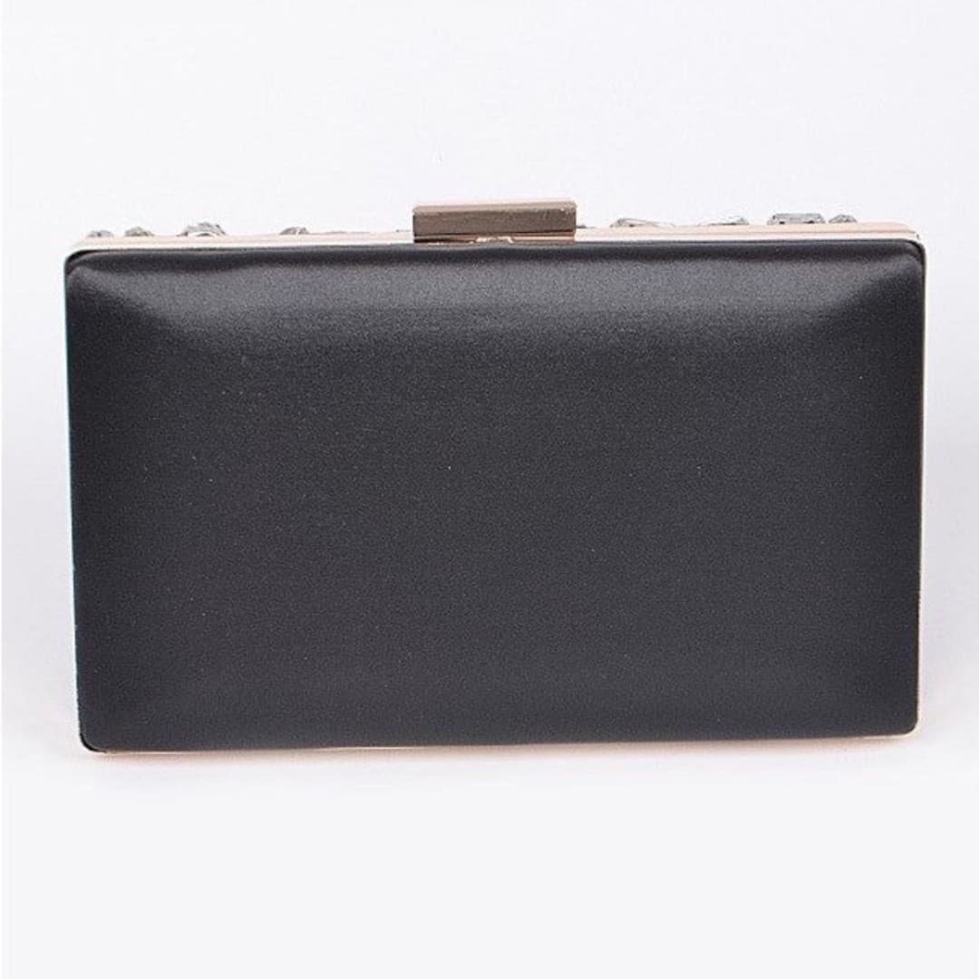 Multicolor Gemstone Clutch with Gold Chain - Thumbnail 4