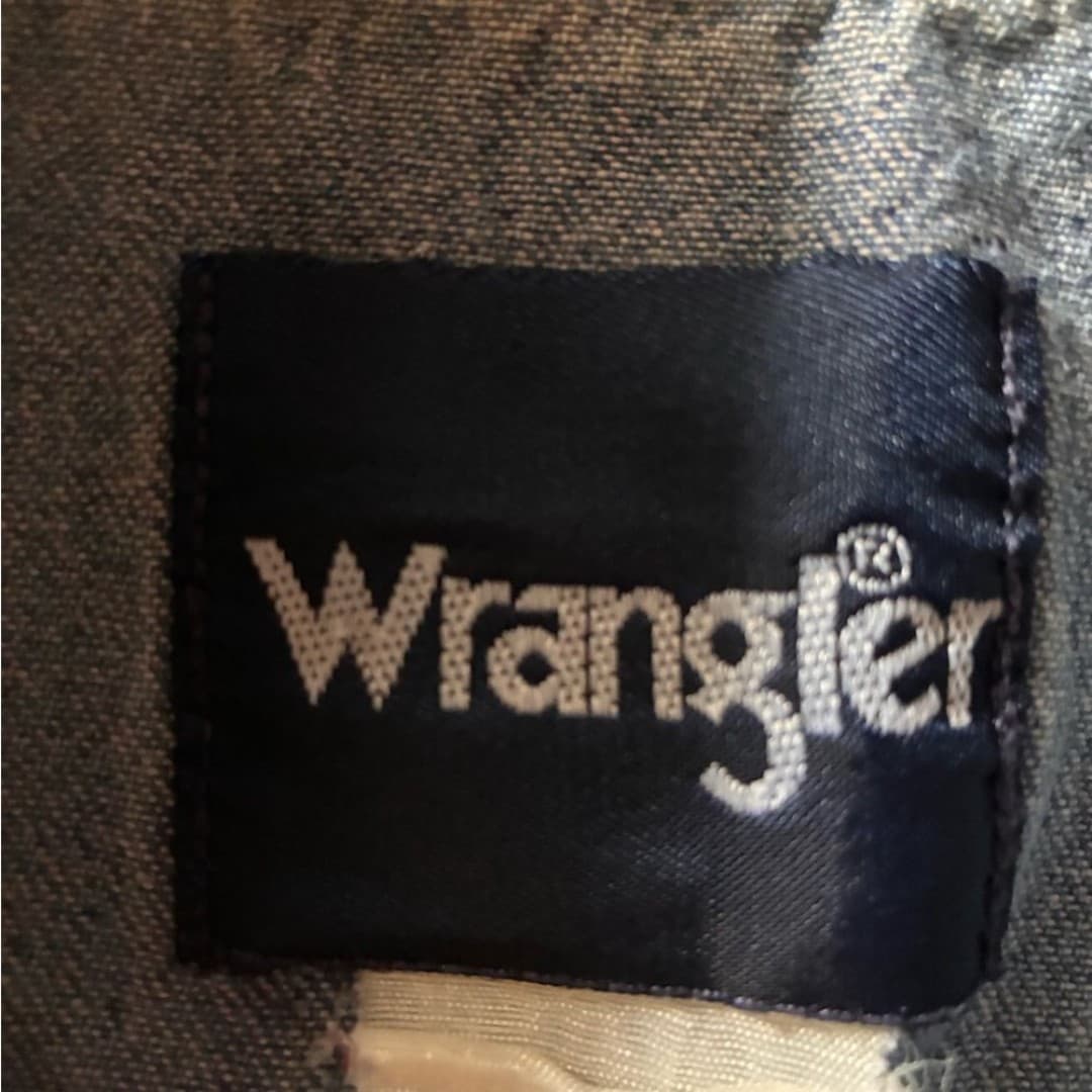 Wrangler Western Denim Button Snap Shirt Mens Large Blue Pearl Snap Cowboy - Thumbnail 2
