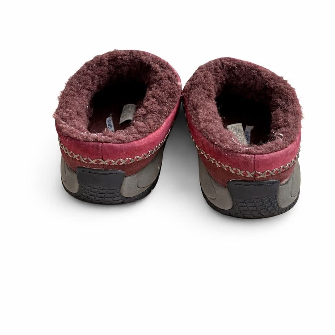Merrell Encore Chill Stitch Raisin Slip On Clogs Womens 8 Burgundy Shearling - Thumbnail 4