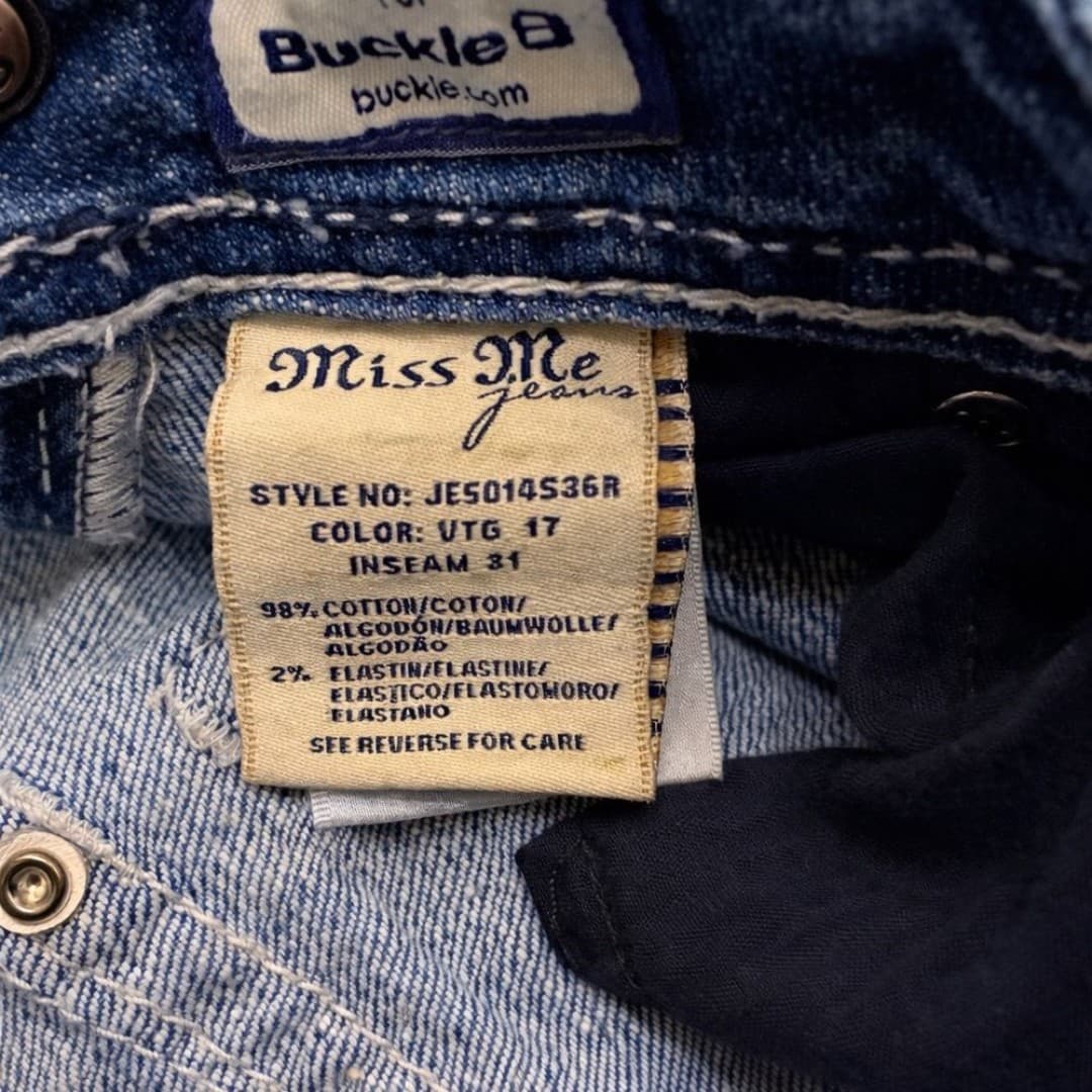 Miss Me Skinny Jeans Women’s Size 28 Buckle Exclusive Medium Wash Stretch - Thumbnail 4