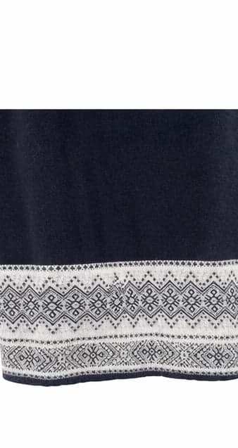 Magaschoni Cashmere Women’s Sweater Size M Black Cowl Neck Nordic Pattern Trim - Thumbnail 3