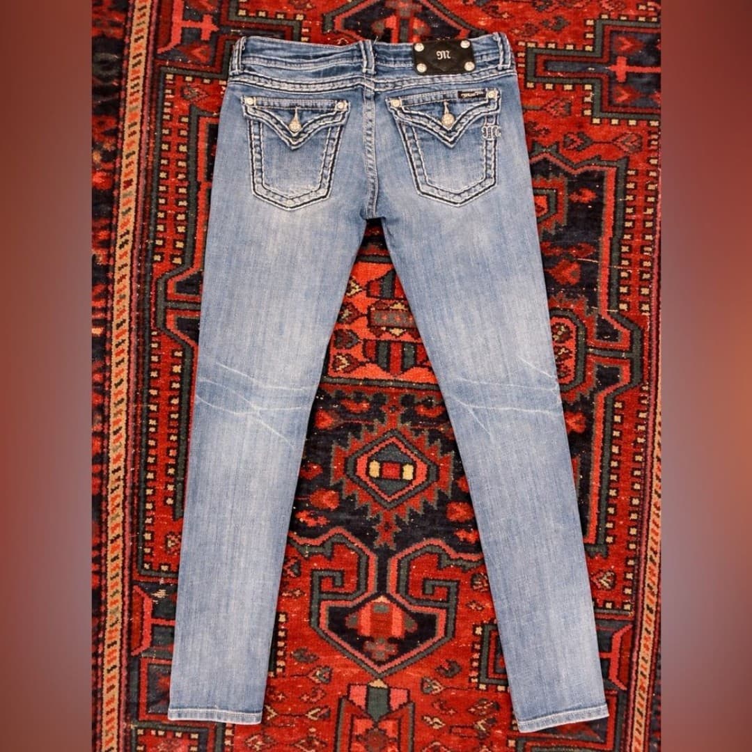 Miss Me Skinny Jeans Women’s Size 28 Buckle Exclusive Medium Wash Stretch - Thumbnail 2
