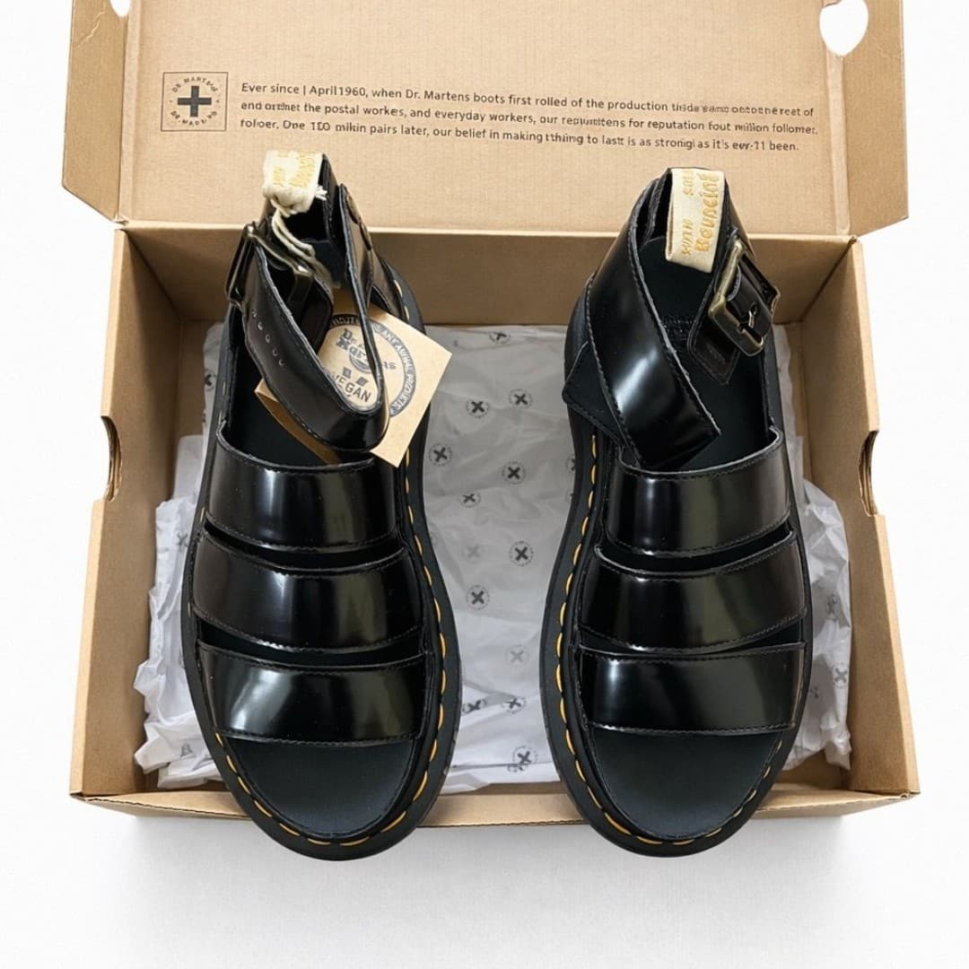 Dr. Martens Clarissa II Vegan Sandals Black Platform | Women’s US 7 | NIB - Thumbnail 3