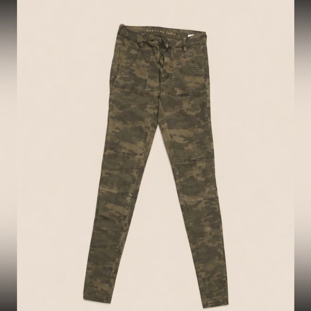 American Eagle Hi-Rise Jegging Camo Skinny Jeans Women’s Size 6 X-Long Stretch - Thumbnail 2