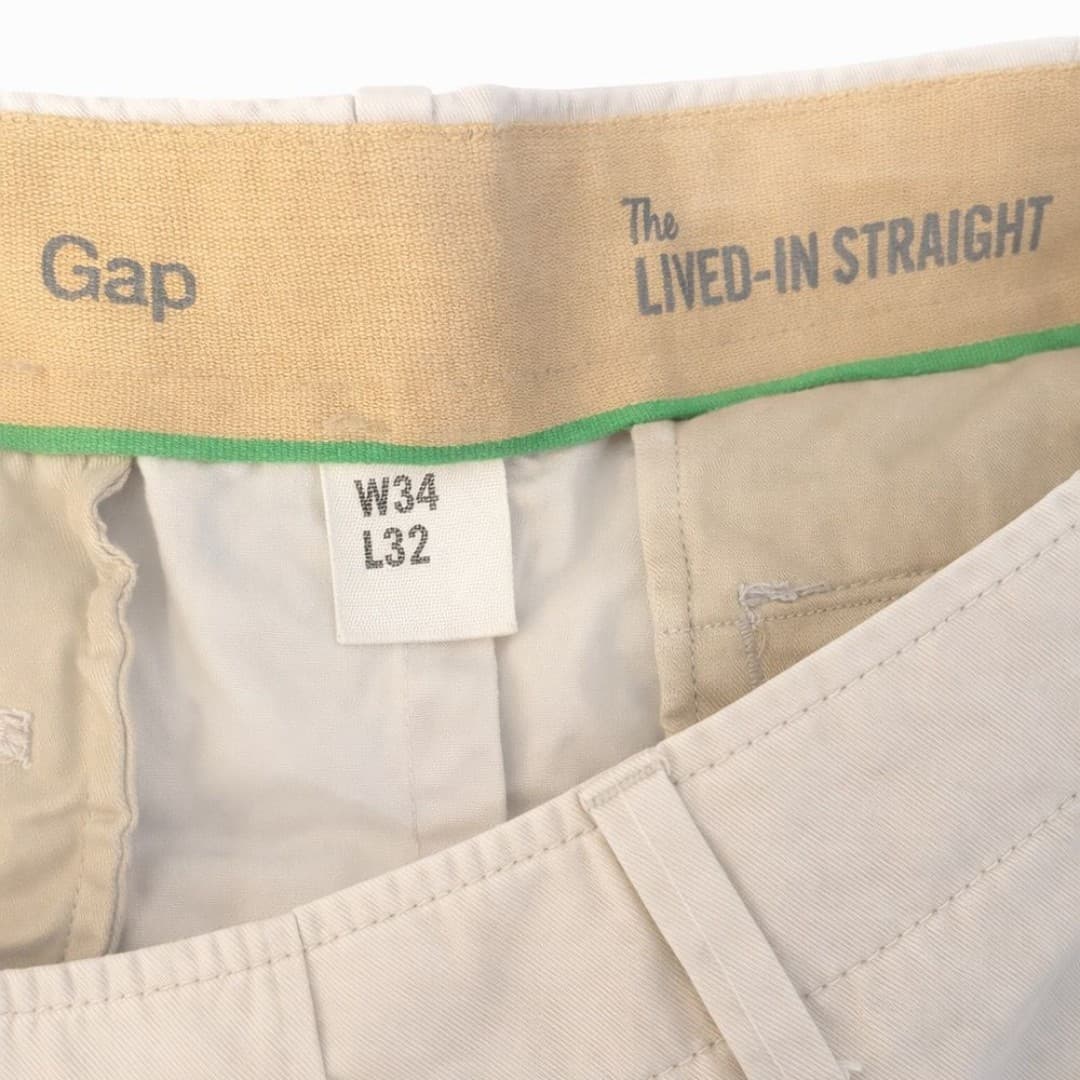 Gap Lived-In Straight Khaki Pants – Men’s W34 L32 - Thumbnail 3
