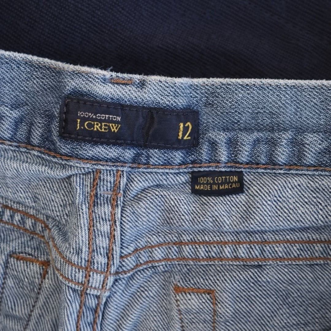 J.Crew Women’s Size 12 Medium Wash Straight Leg Jeans 100% Cotton Classic Denim - Thumbnail 3