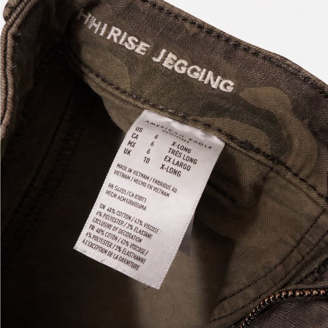 American Eagle Hi-Rise Jegging Camo Skinny Jeans Women’s Size 6 X-Long Stretch - Thumbnail 3