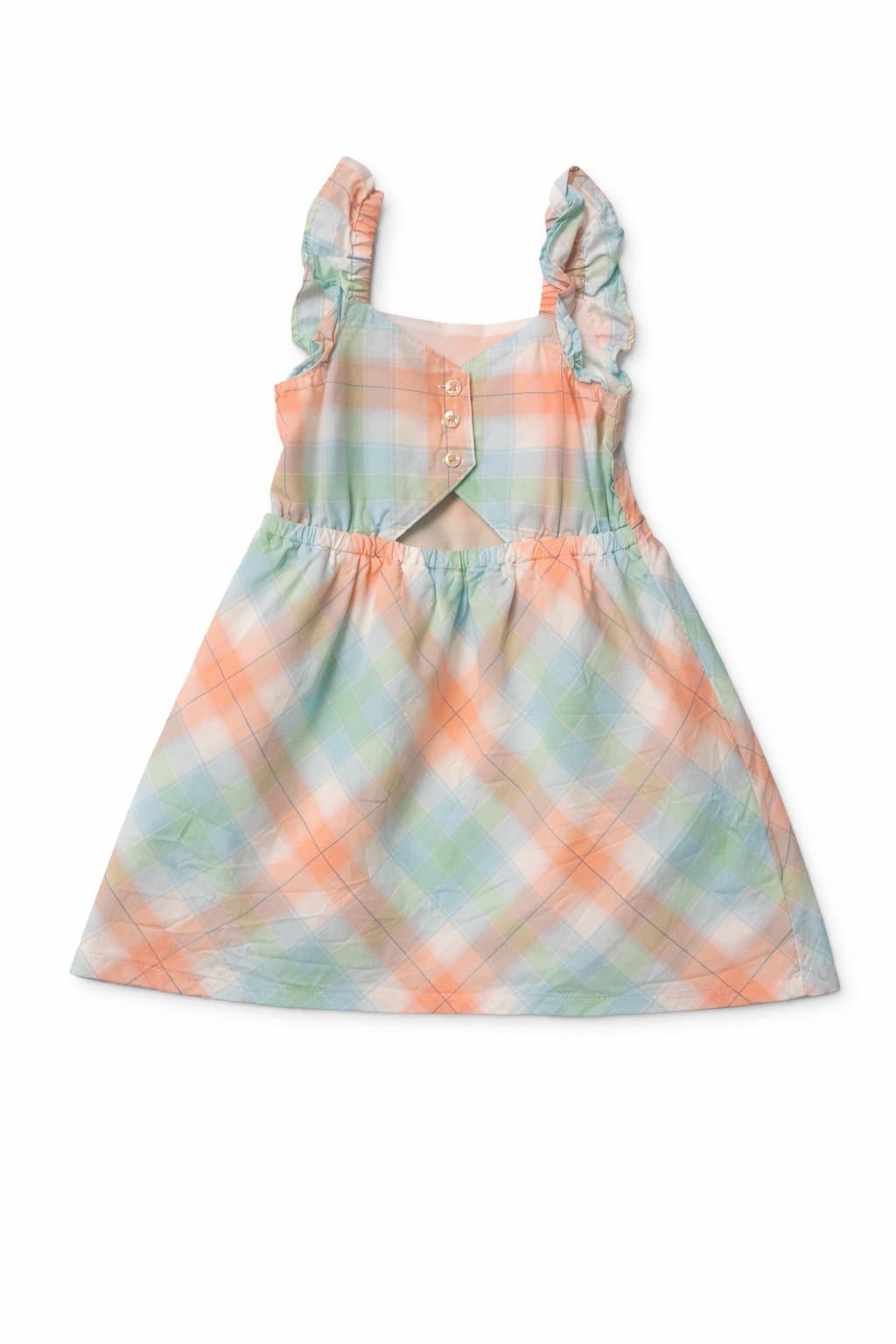 Carter’s Toddler Girl Dress 2T Pastel Plaid Ruffle Strap Spring Sundress - Thumbnail 2