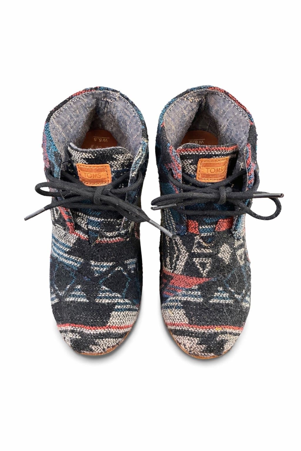 TOMS Women’s Tribal Woven Wedge Booties Lace-Up Size 5.5 - Thumbnail 3