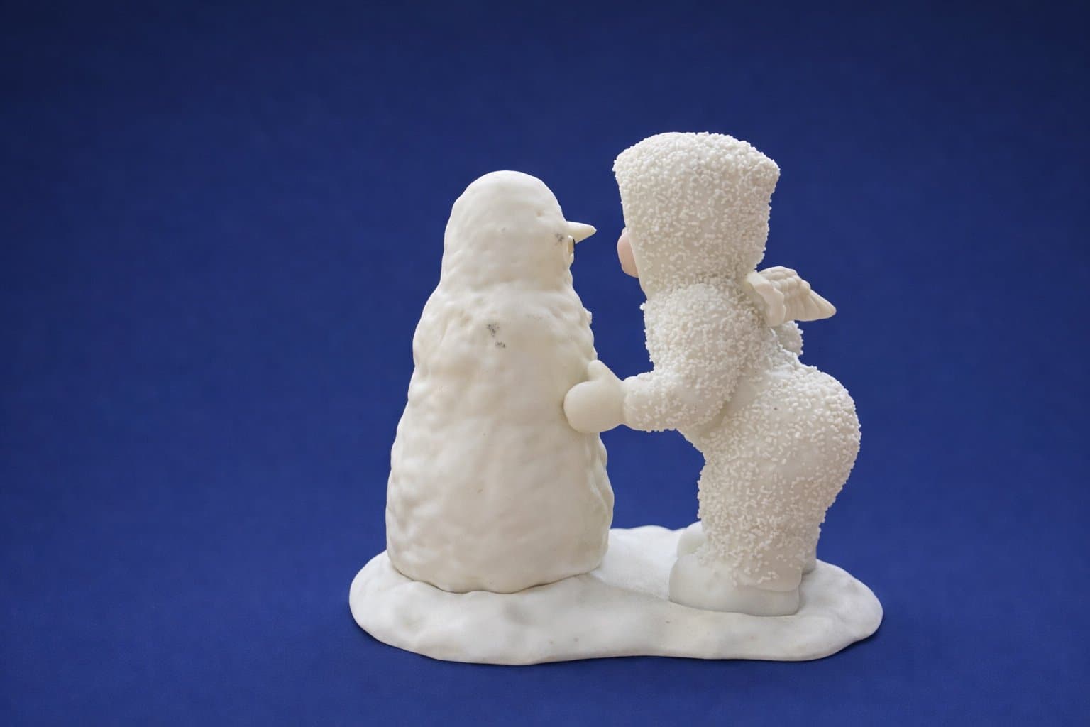 Vintage Dept. 56 Snowbabies Bisque Porcelain Figurine Snowbaby & Snowman - Thumbnail 5