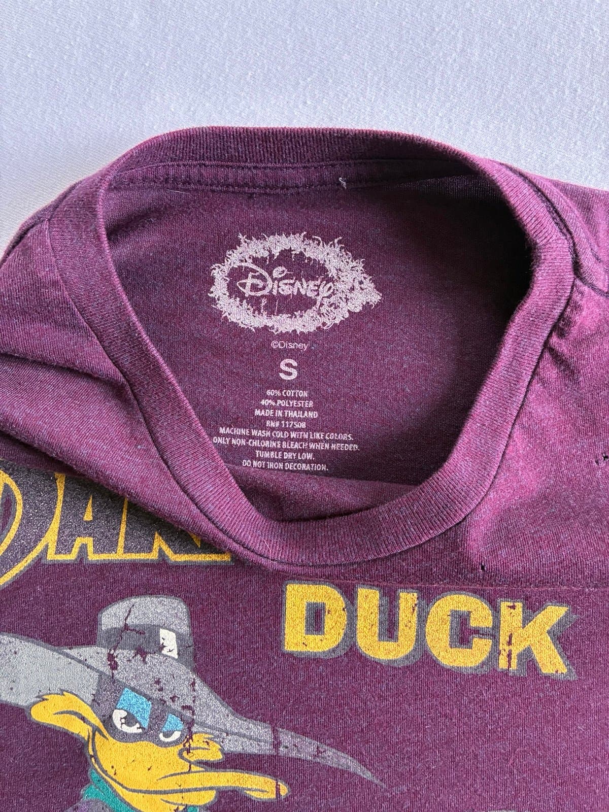 Disney Darkwing Duck Graphic T-Shirt Size Small Purple Vintage Style Cartoon Tee - Thumbnail 2