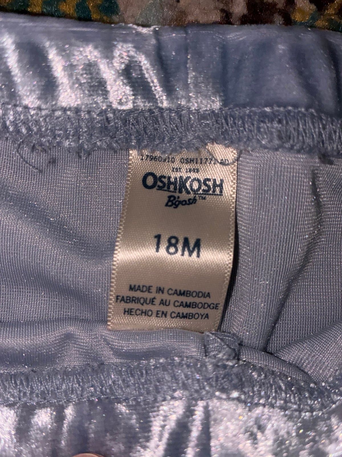 OshKosh B’gosh 18M Blue Velvet Leggings Toddler Girls Soft Stretch Pants - Thumbnail 2