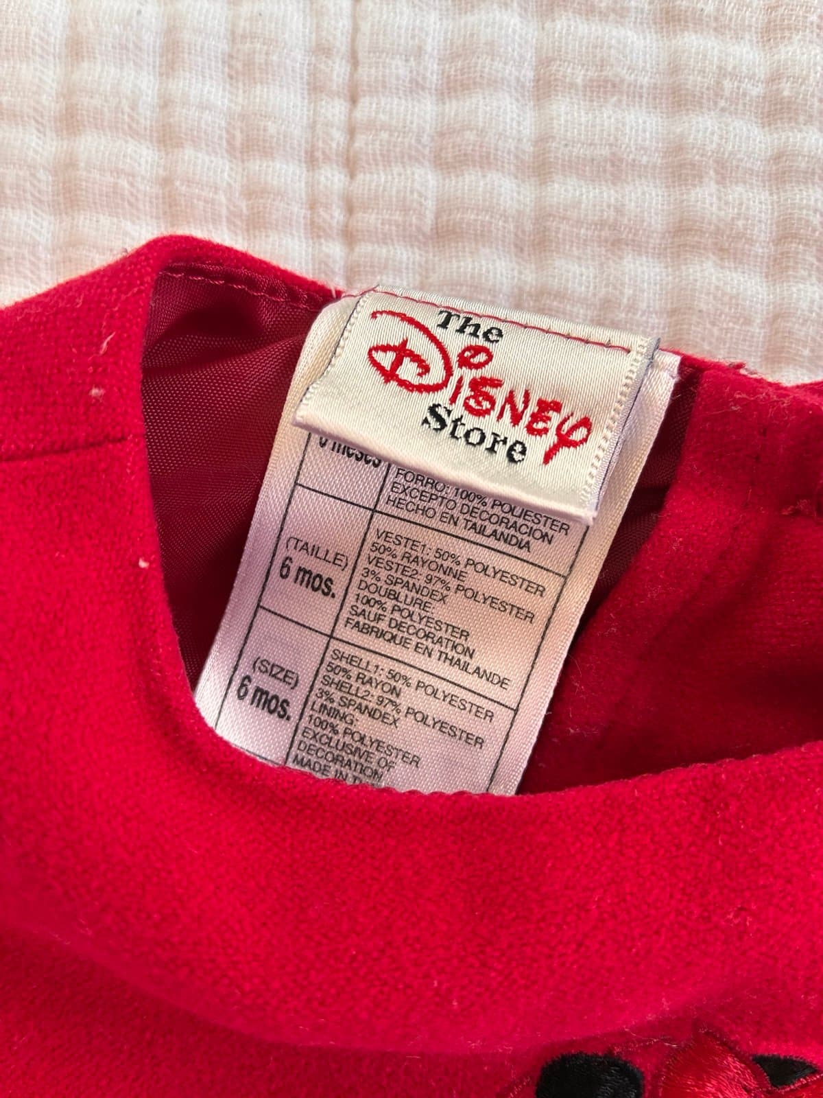 Disney Store Minnie Mouse Baby Dress 6 Months Red Classic Embroidered GirlsDress - Thumbnail 2