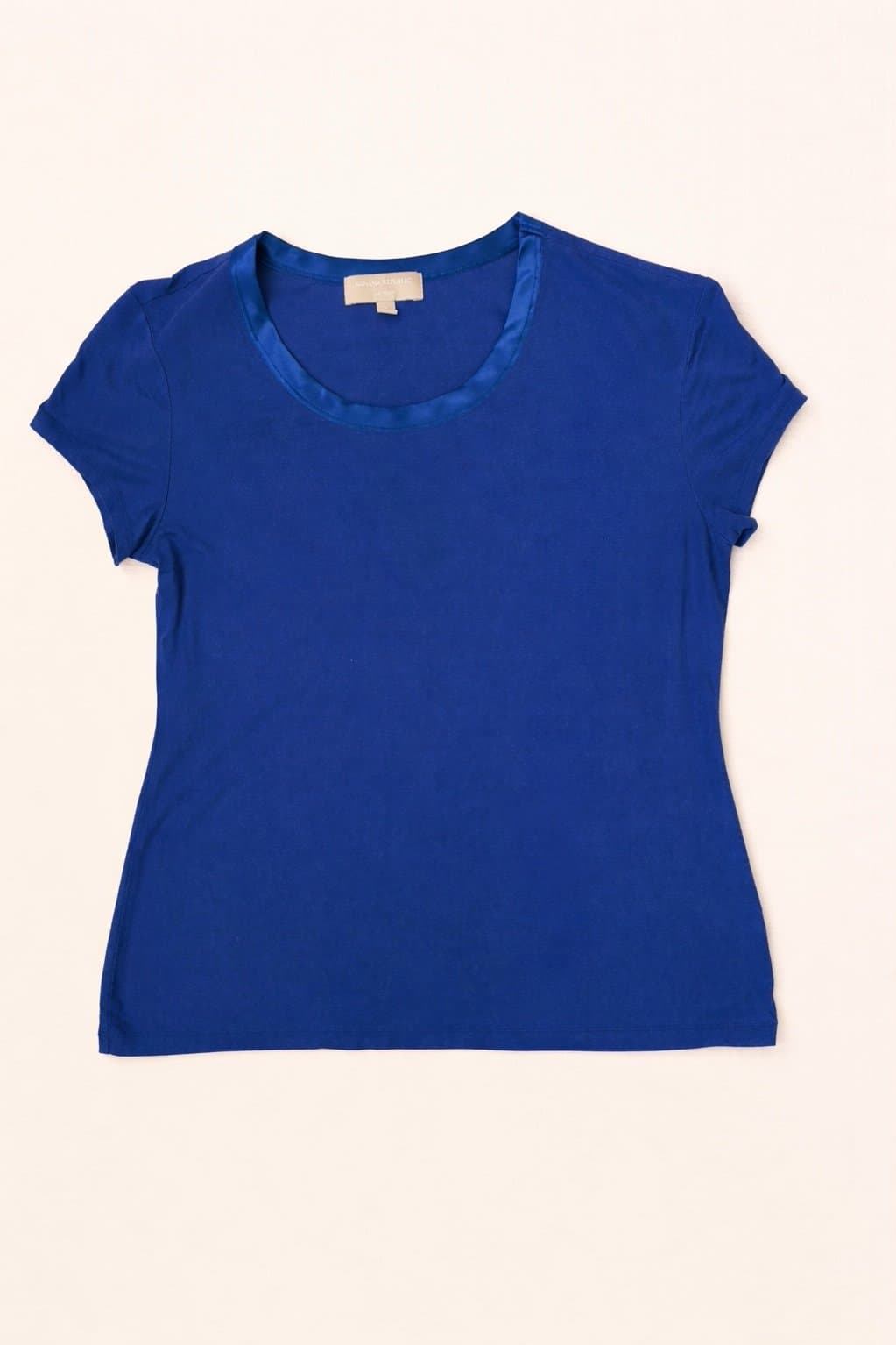 Banana Republic Blue Blouse Women’s Small Luxury Touch Short Sleeve Minimalist - Thumbnail 2