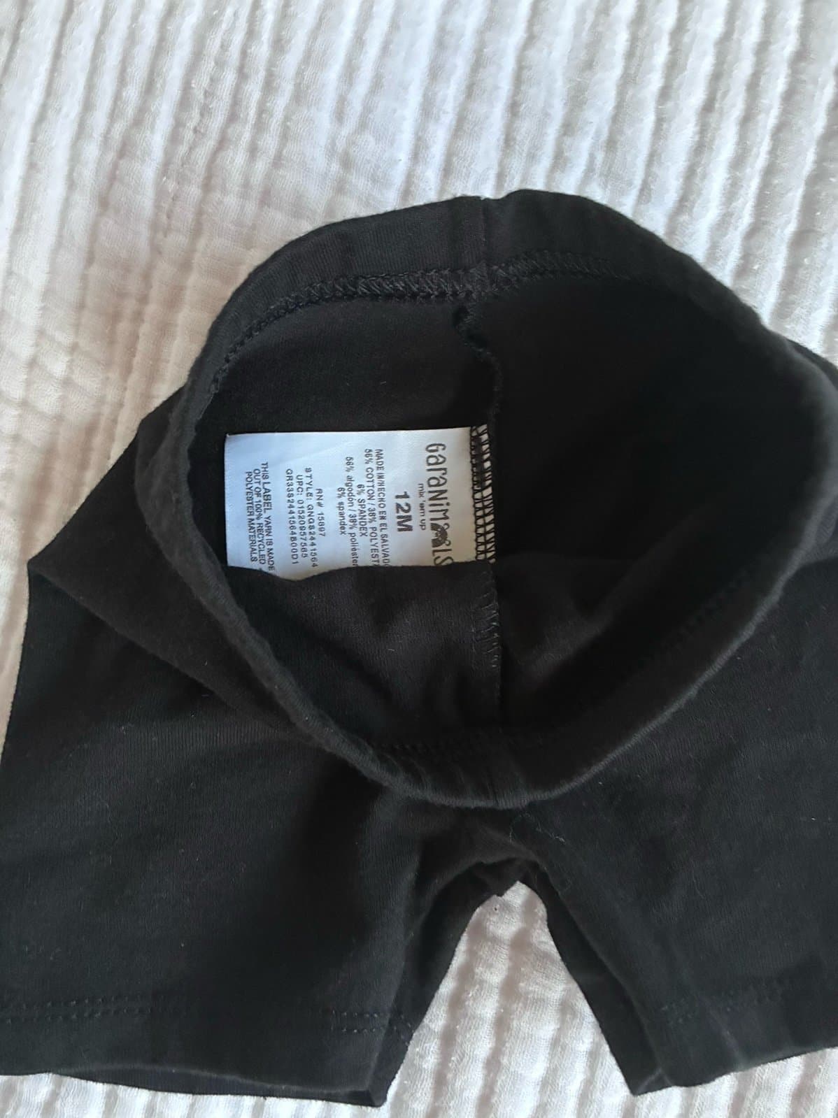 Garanimals Black Bike Shorts 12M Baby Toddler Stretch Basic - Thumbnail 2