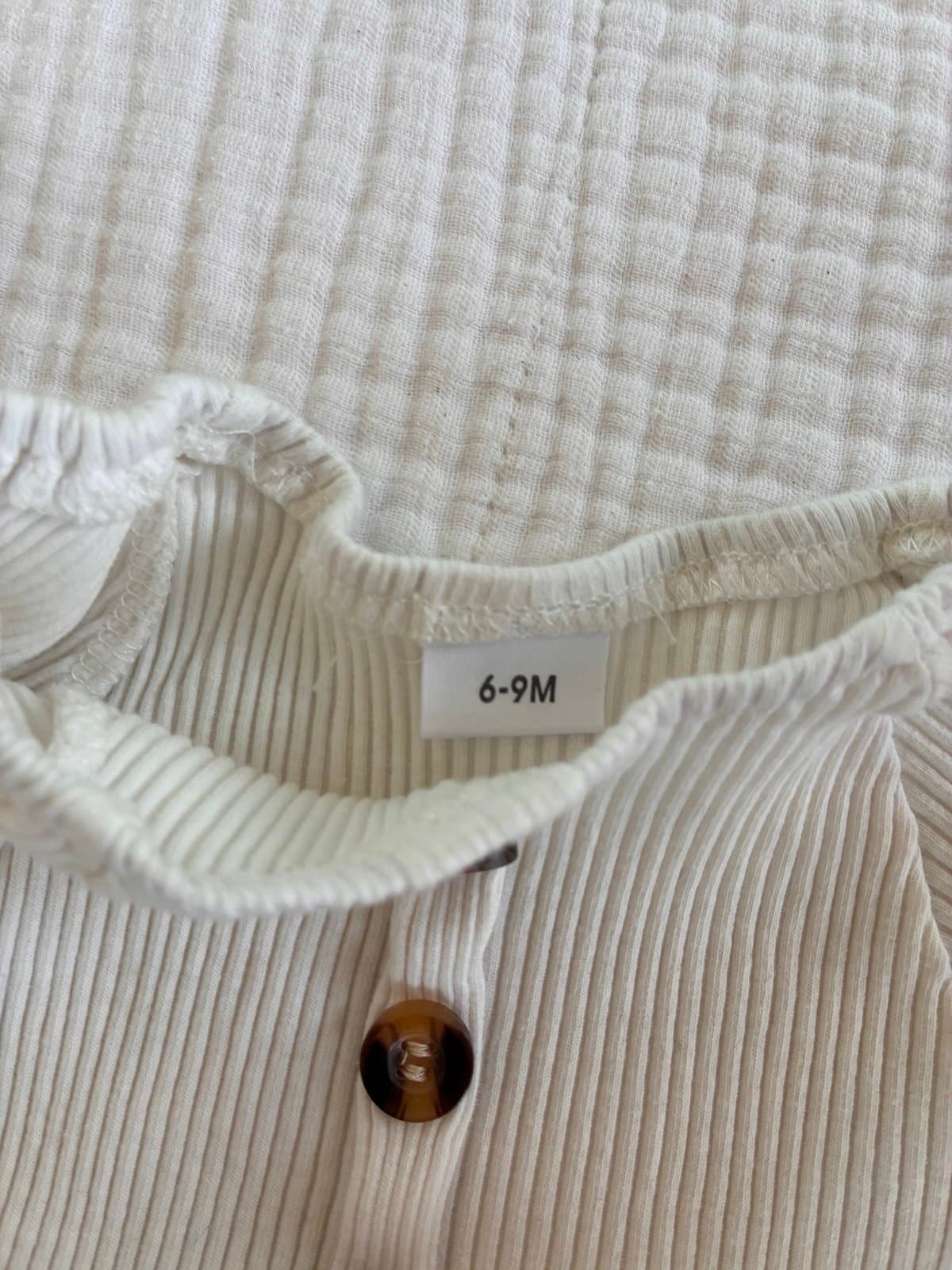 Boutique Boho Baby Dress 6–9M | Neutral Ribbed Top Stripe Skirt Fall Outfit - Thumbnail 2