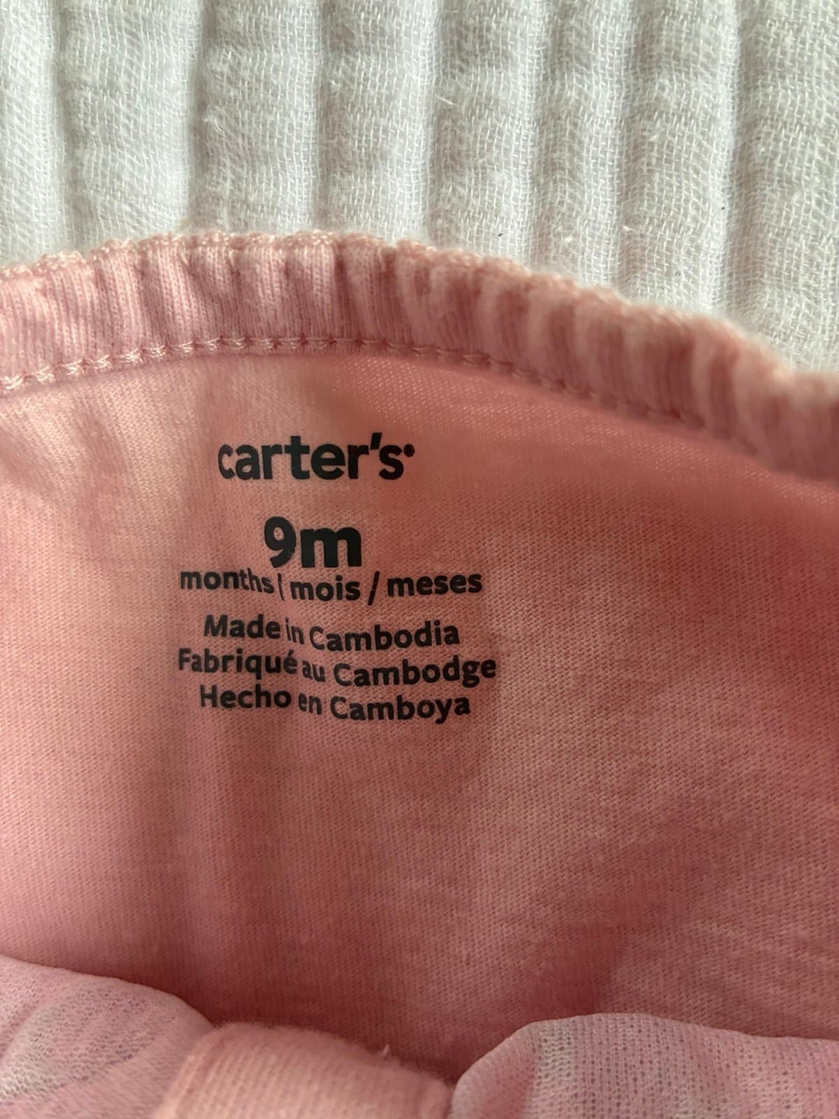 Carter’s Baby Girl 9M Pink Floral Embroidered Bodysuit Long Sleeve Cute Outfit - Thumbnail 3