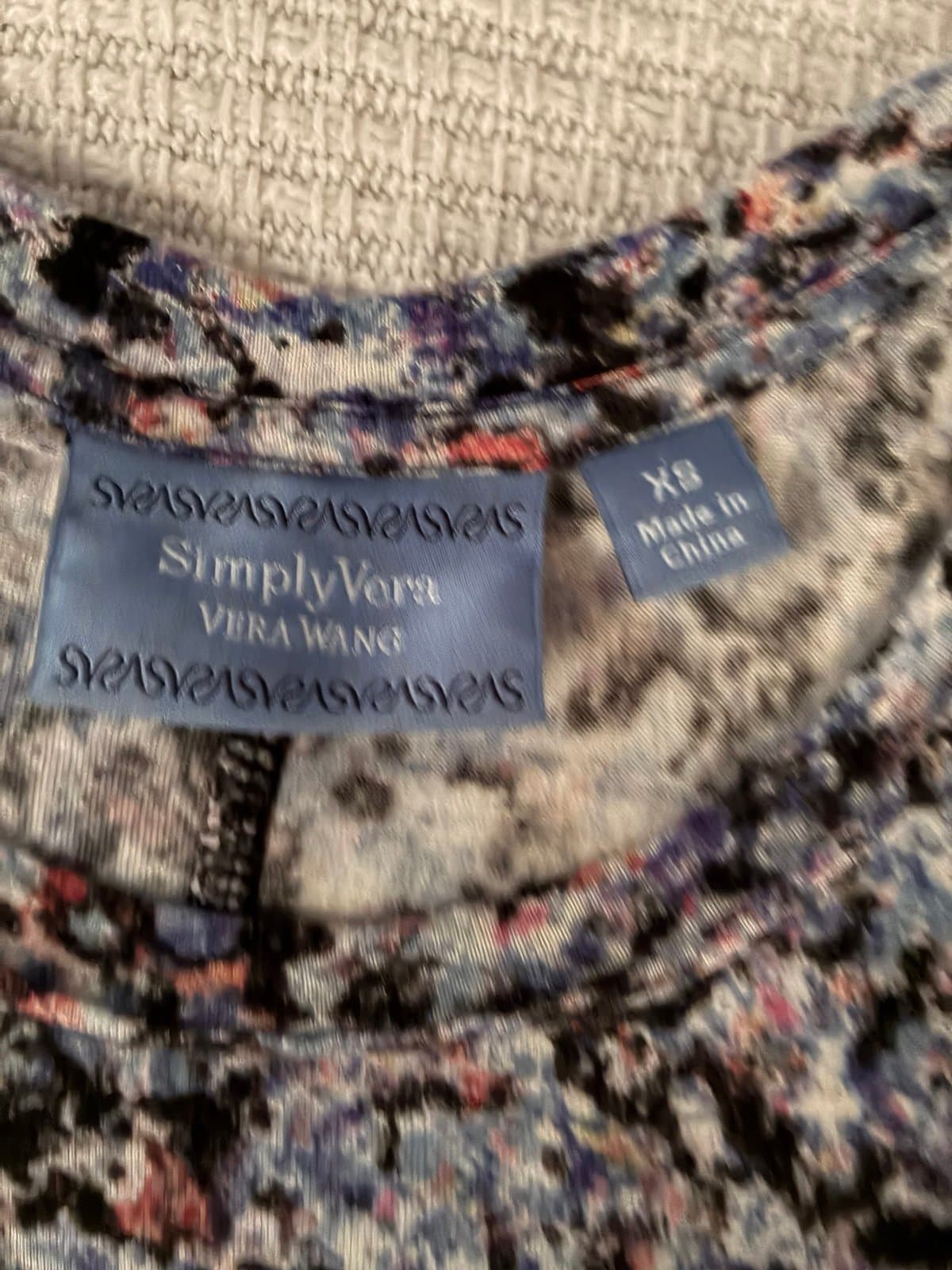 Simply Vera Vera Wang Tank Top XS Sleeveless Abstract Floral Lightweight Blouse - Thumbnail 3