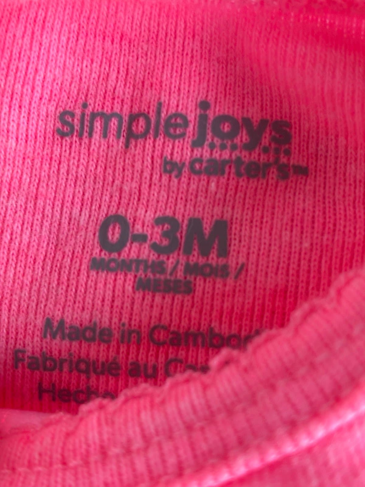 Simple Joys by Carter’s “Adorable” Turtle Onesie | 0-3 Months | Neon Hot Pink - Thumbnail 3