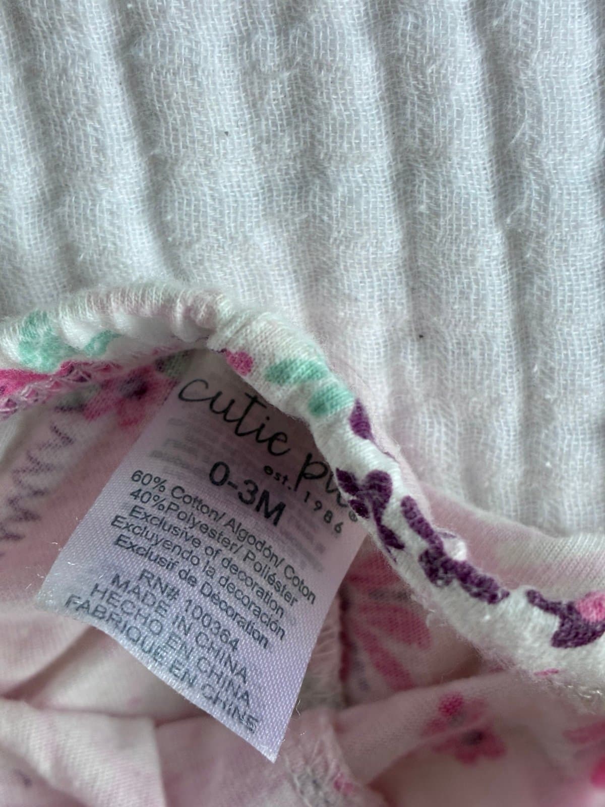 Cutie Pie Baby Girl Floral Leggings 0-3 Months Pink Unicorn Flower Pants - Thumbnail 3