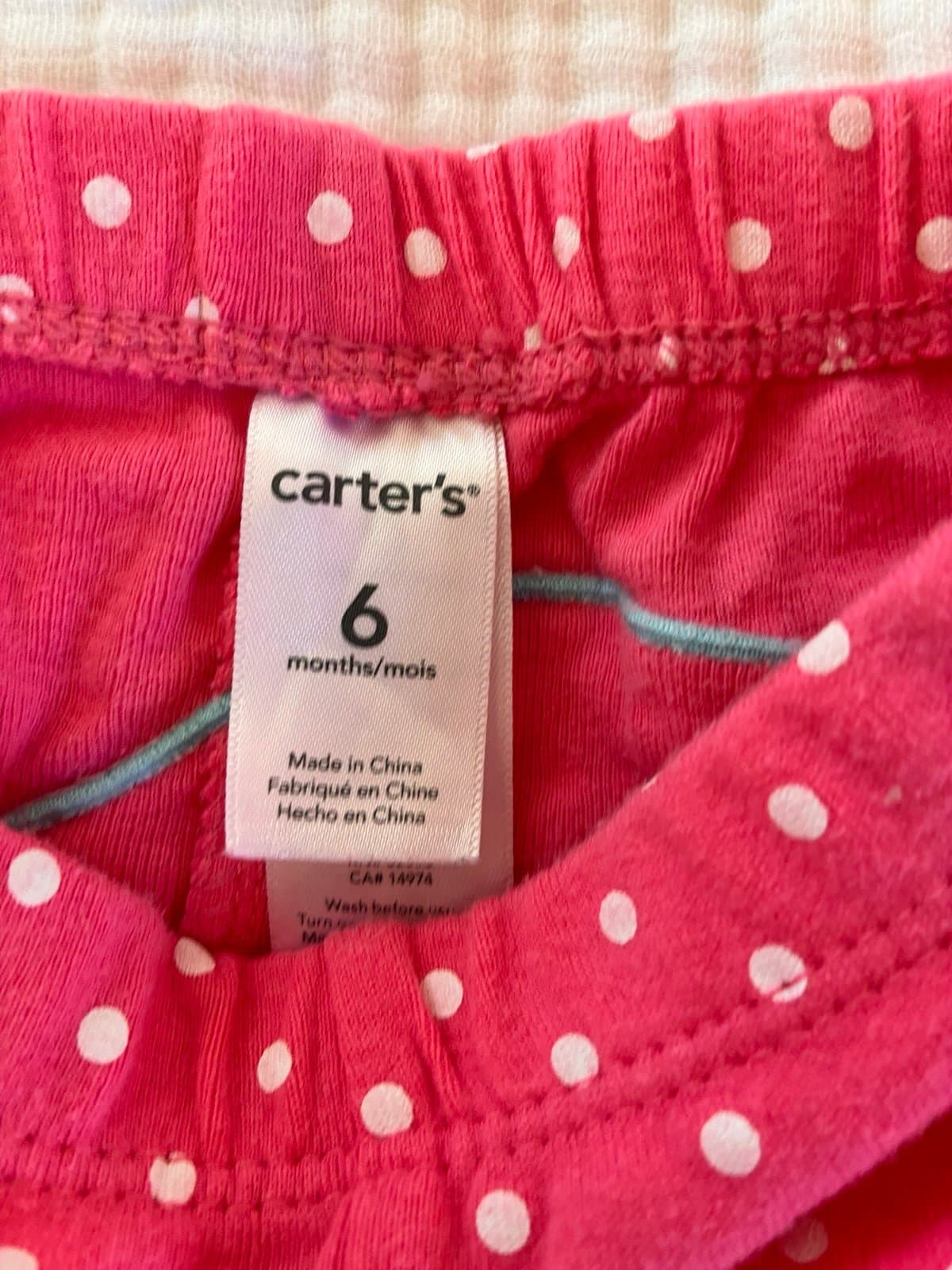 Carter’s 6M Baby Girl Pink Polka Dot Whale Leggings Cute Summer Outfit - Thumbnail 3