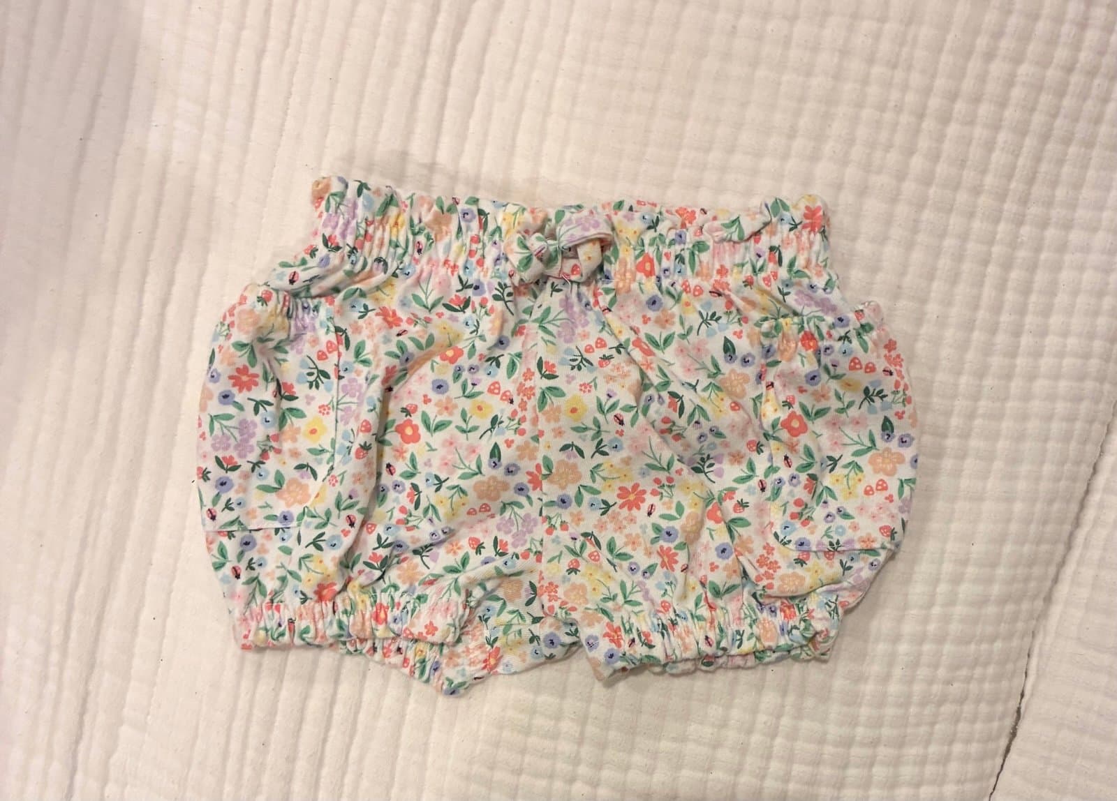Baby Girl Floral Ruffle Bloomers 12M Garanimals Diaper Cover Summer Outfit - Thumbnail 2