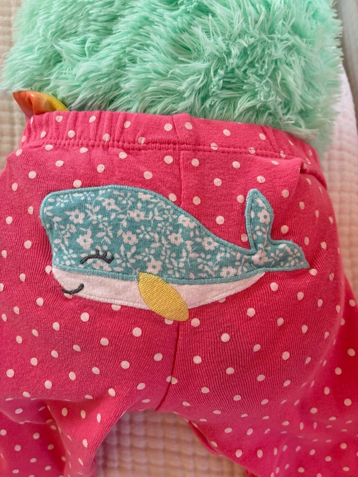 Carter’s 6M Baby Girl Pink Polka Dot Whale Leggings Cute Summer Outfit - Thumbnail 2
