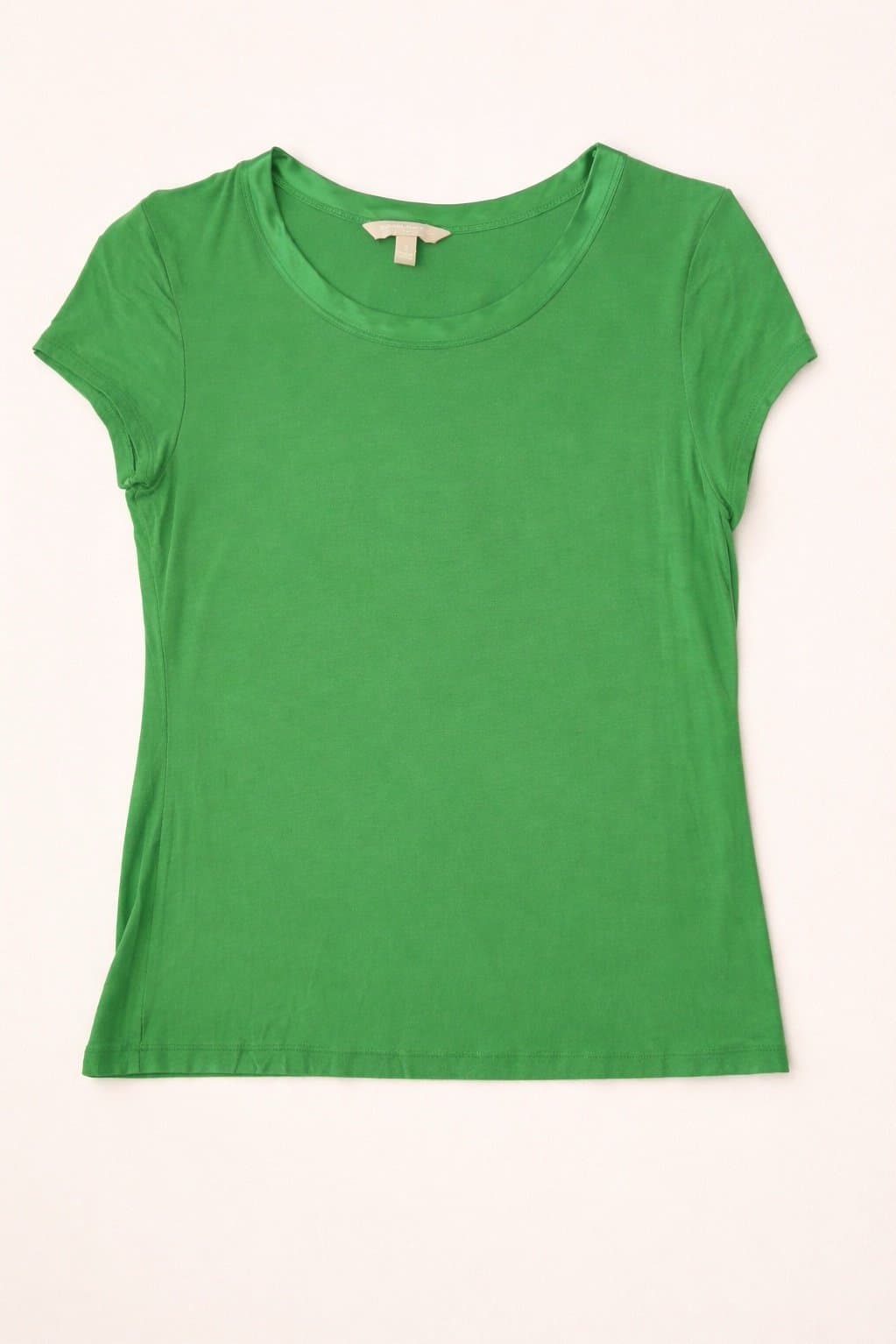 Banana Republic Green Blouse Women’s Small Luxury Touch Short Sleeve Minimalist - Thumbnail 2