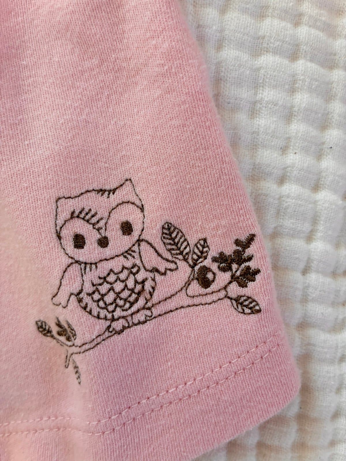 Carter’s Baby Girl 6M Pink Long Sleeve Tunic Top Owl Embroidered Cute - Thumbnail 2