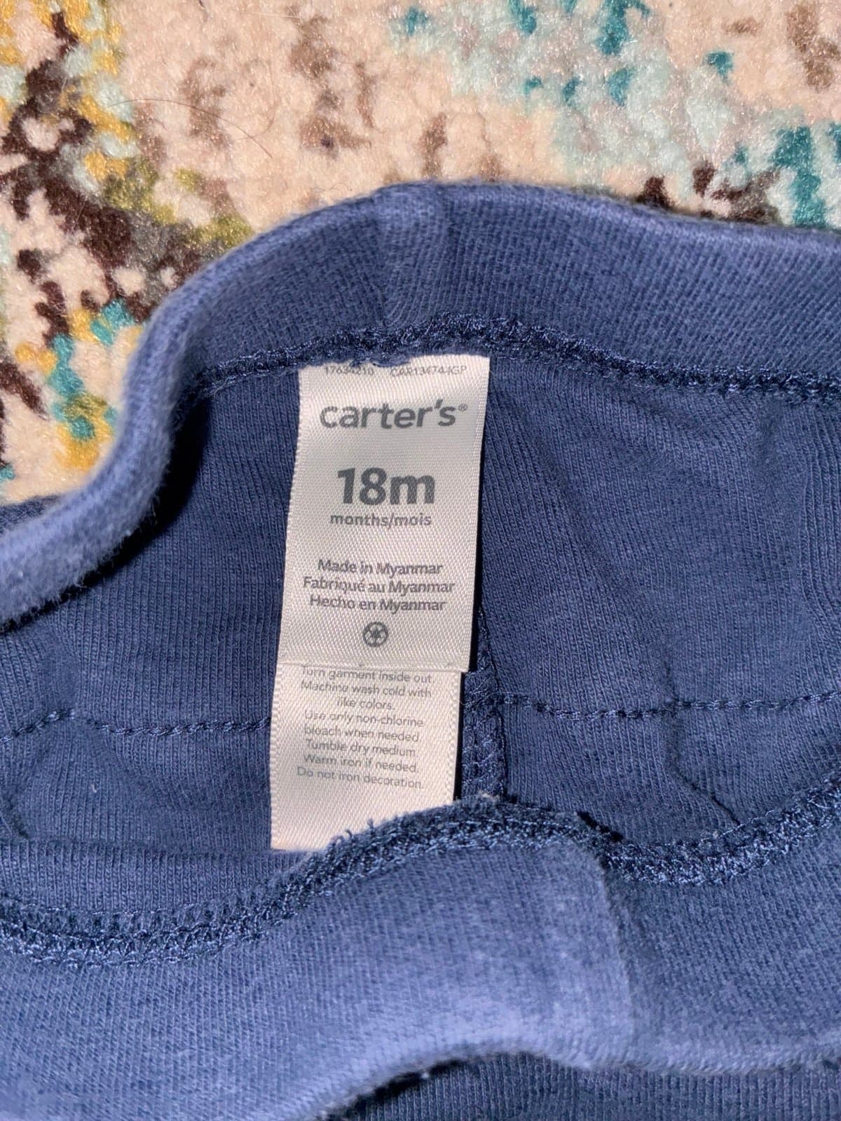 Carter’s Baby Girl Blue Ruffle Butt Leggings 18M Soft Cotton Pants Toddler - Thumbnail 2