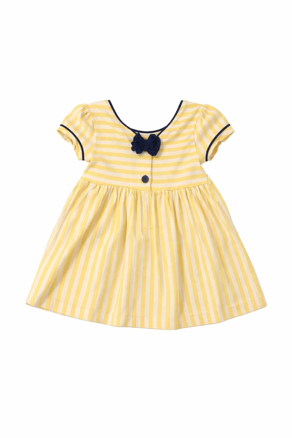 Maggie & Zoe Baby Girl Dress 12M Yellow Striped Summer Dress Cute Bow Back - Thumbnail 2